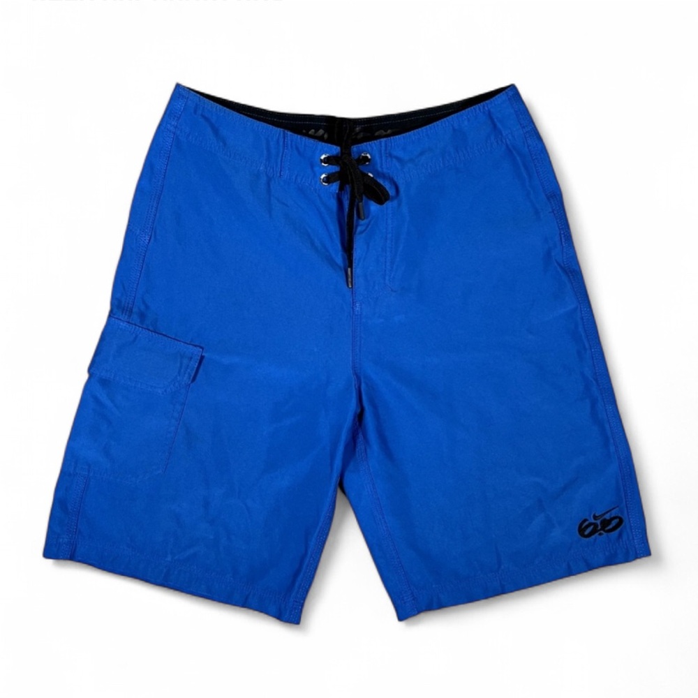 NIKE 6:0 BLUE LIGHTWEIGHT DRAWSTRING ATHLETIC FITNESS SHORTS POCKET LOGO SIZE 34